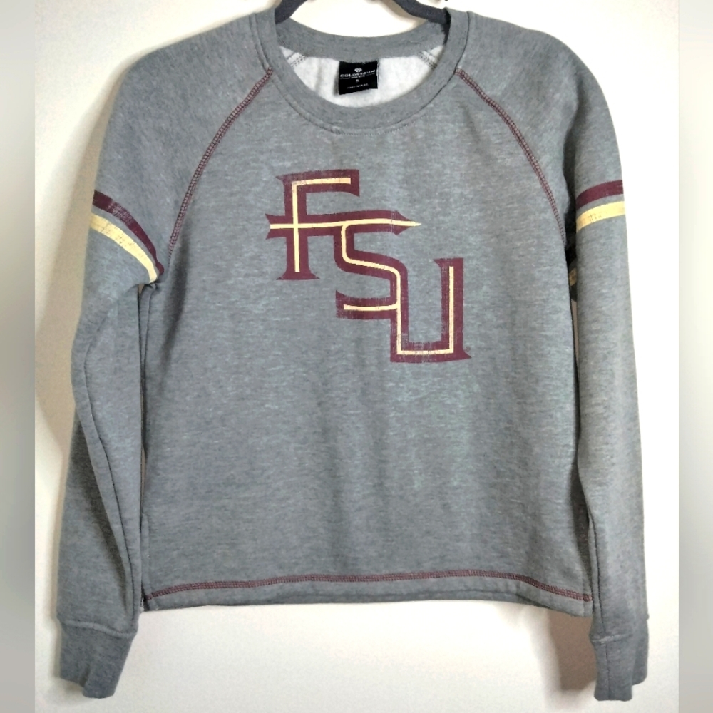 Colosseum (Size S) Gray FSU Graphic Waist Sweatshirt